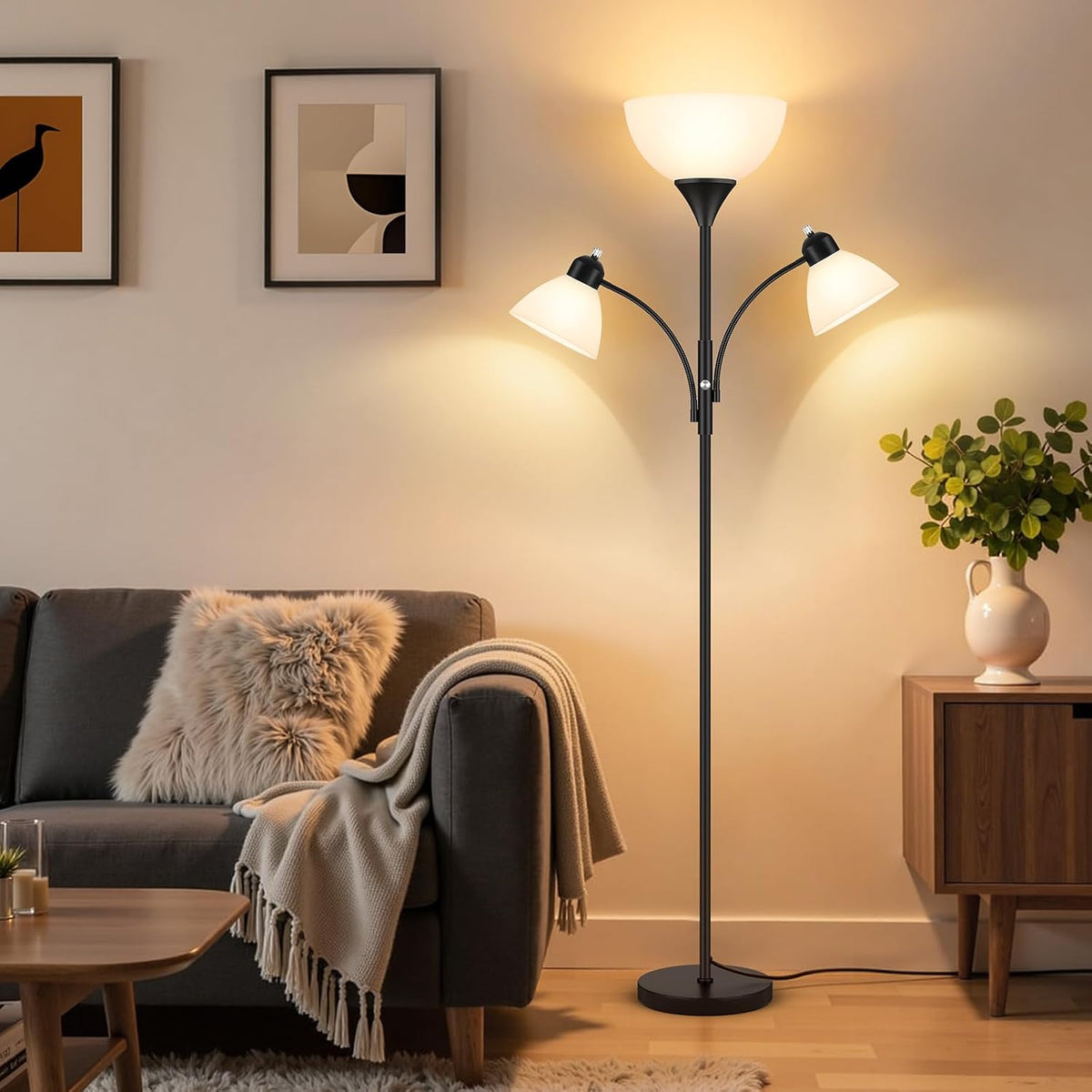 Coucrek Torchiere Floor Lamps for Living Room, 72" Dimmable Reading Lamp
