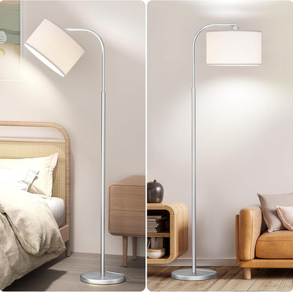 Silver Floor Lamp, Arc Floor Lamps for Living Room