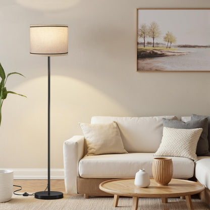 Modern Floor Lamp Simple Design with White Shade & Foot Pedal Switch