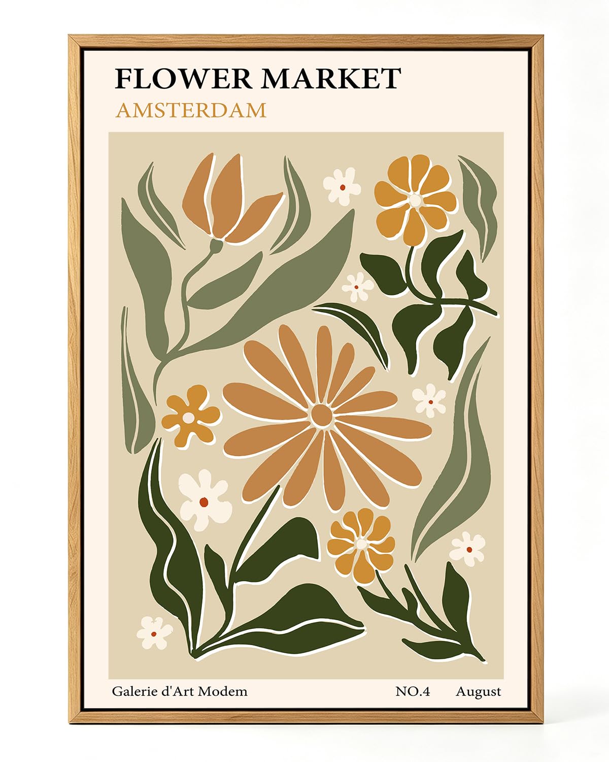 Zzuyi Flower Market Framed Wall Art Boho Botanical Floral Wall Decor 12x16