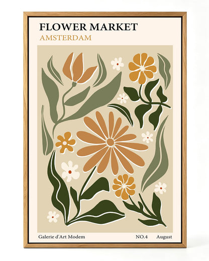 Zzuyi Flower Market Framed Wall Art Boho Botanical Floral Wall Decor 12x16