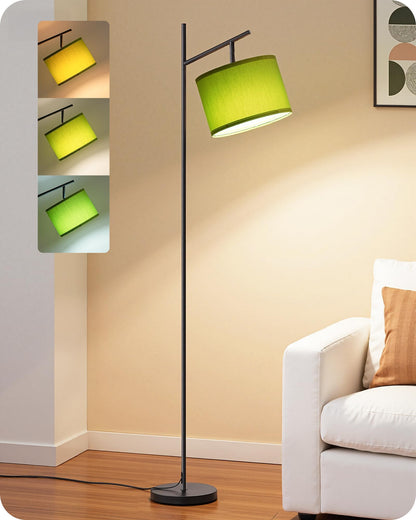 EDISHINE Modern Black Floor Lamps for Living Room, 64.7" Arc Standing Lamp