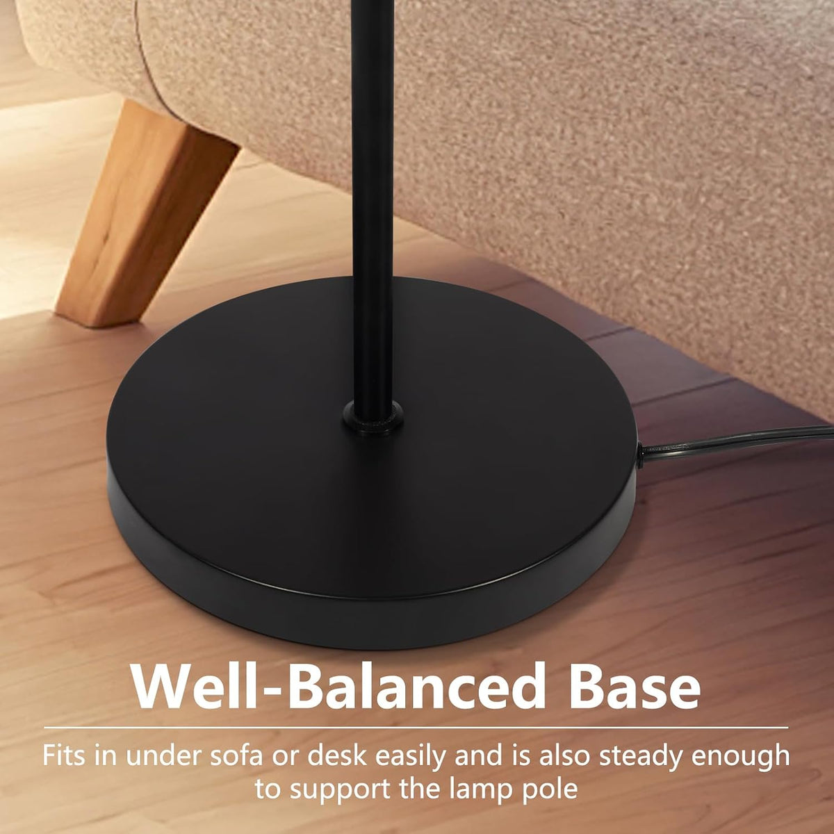 RISLG Floor Lamps for Living Room, Modern Standing Lamp, Minimalist Pole Lamps, Stepless Dimmable 9W Bulb Included, Tall Lamp with Linen Shade, Lamps for Bedroom, Office, Kids Room, Reading Light