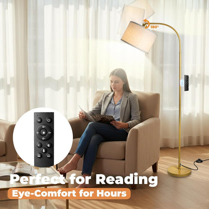 LALISU Arc Floor Lamps Modern Standing Remote Floor Lamp for Living Room