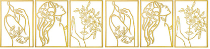 AGIOTA 3 Pcs Gold Metal Wall Decor, Minimalist Floral Women Line Drawing Wall Art, Elegant Abstract Lady Silhouette Metal Wall Hanging for Home Bedroom Living Room