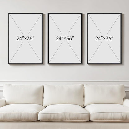 Large Framed Abstract Nature Landscape Wall Art for Living Room, 24x36 In