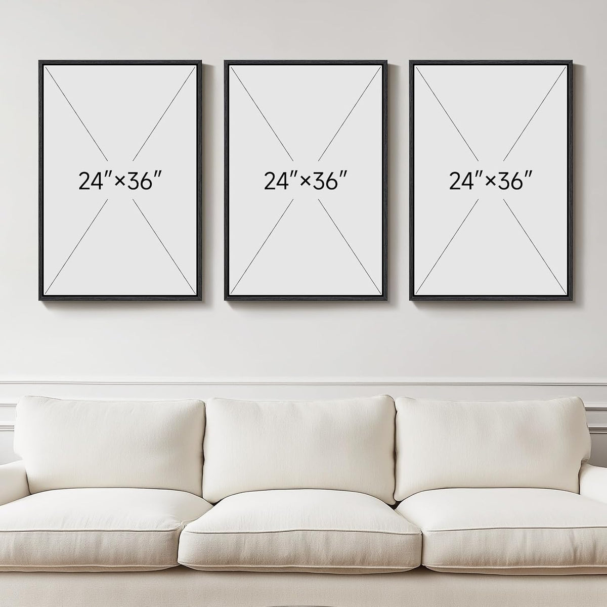 Large Framed Abstract Nature Landscape Wall Art for Living Room, 24x36 In