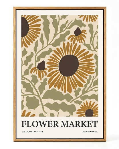 Zzuyi Flower Market Framed Wall Art Boho Botanical Floral Wall Decor 12x16