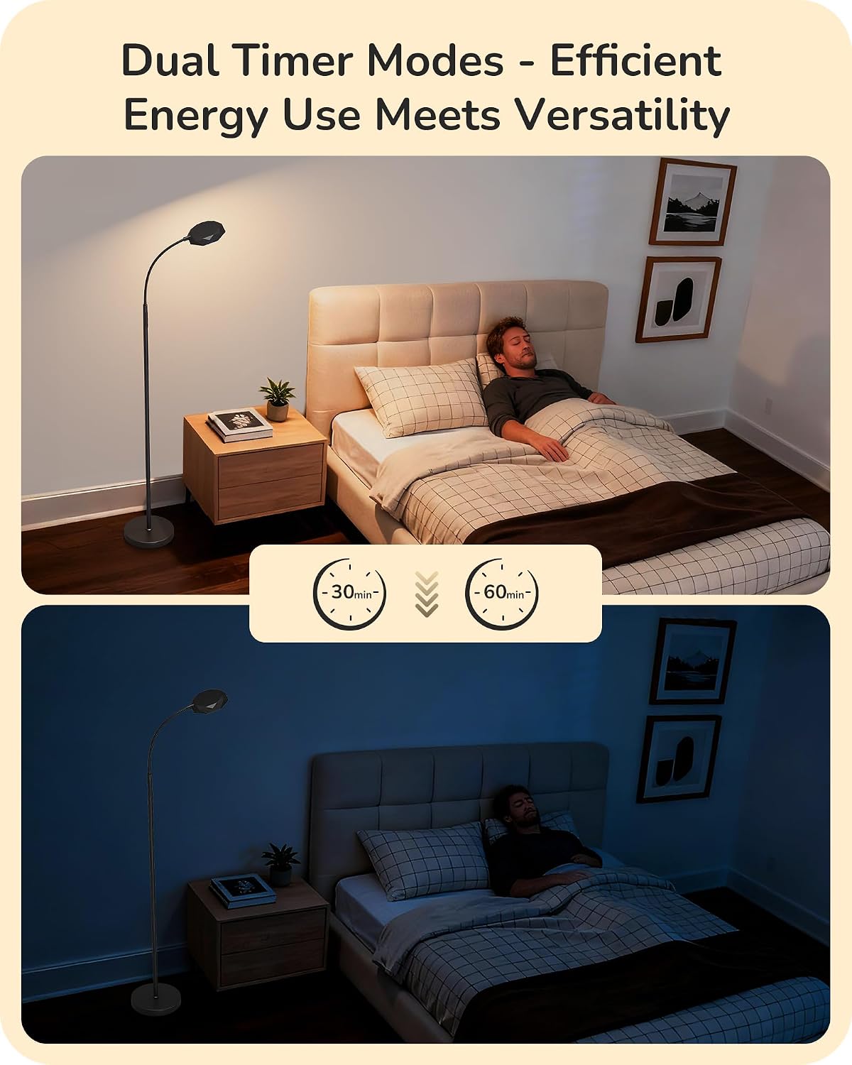 EDISHINE LED Floor Lamp 1300LM Super Bright Reading Floor Lamps Black