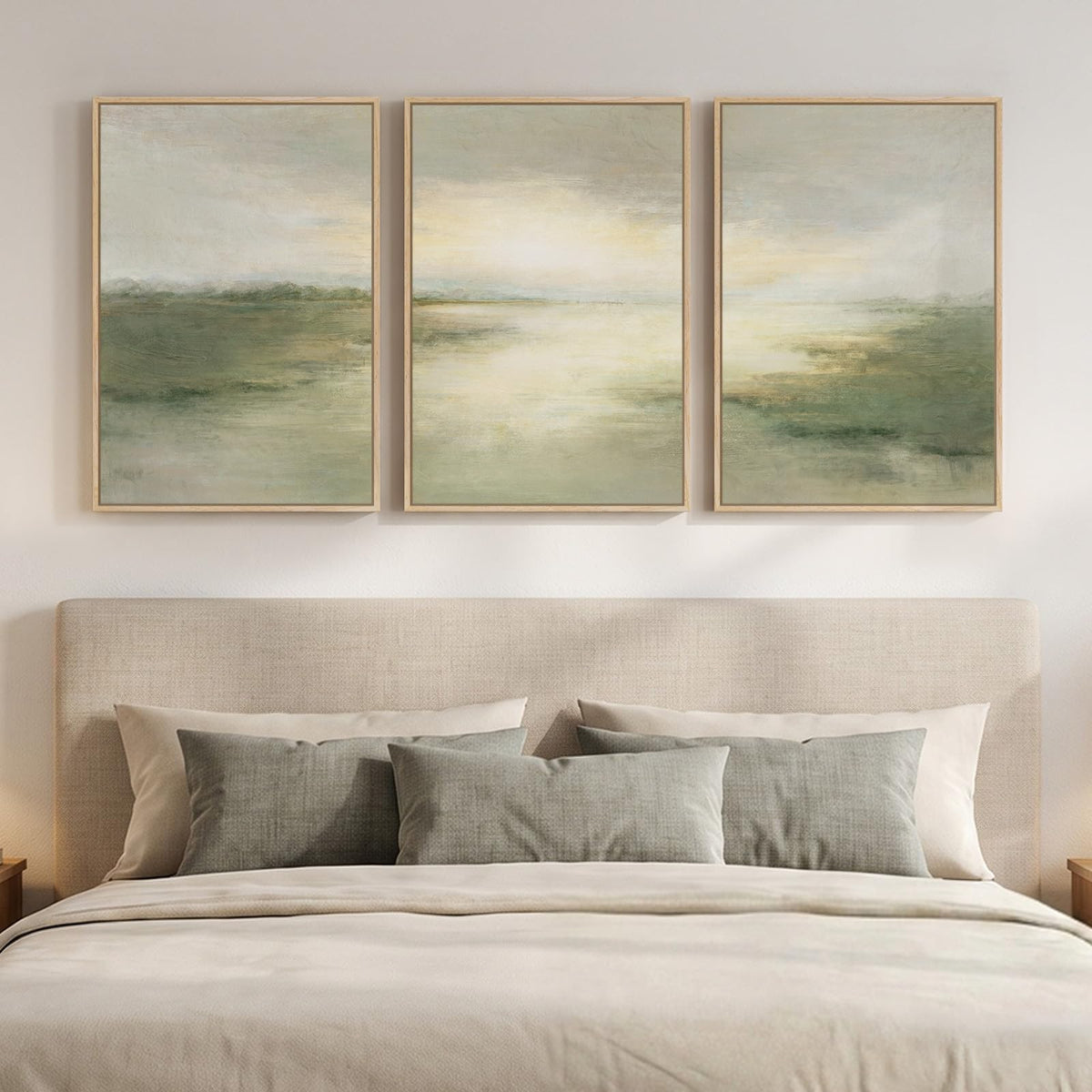 Large Framed Abstract Nature Landscape Wall Art for Living Room, 24x36 In
