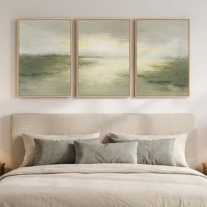 Large Framed Abstract Nature Landscape Wall Art for Living Room, 24x36 In