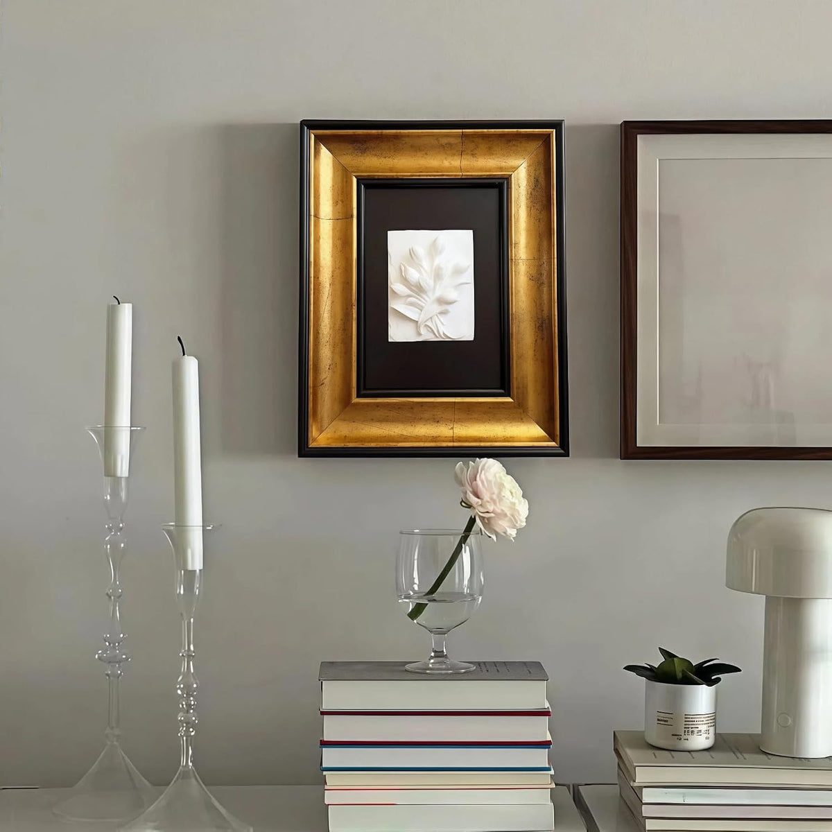 Tulip 3D Sculpture Wall Art, Statue Frame Gypsum Relief Wall Decoration