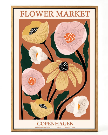 Zzuyi Flower Market Framed Wall Art Boho Botanical Floral Wall Decor 12x16