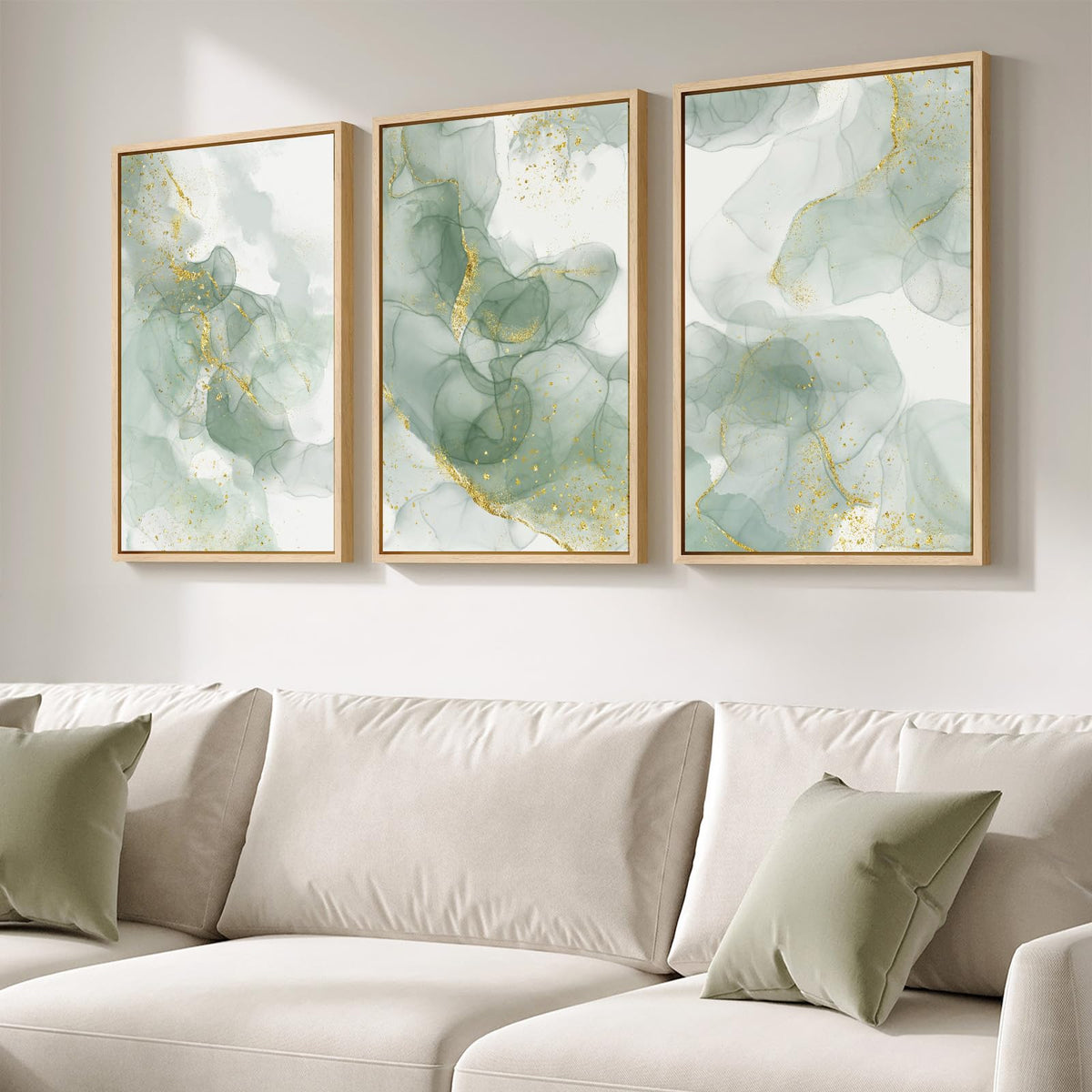 Large Framed Abstract Nature Landscape Wall Art for Living Room, 24x36 In