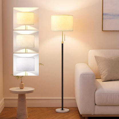Modern Floor Lamp Simple Design with White Shade & Foot Pedal Switch