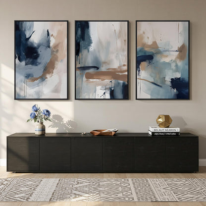 Large Framed Abstract Nature Landscape Wall Art for Living Room, 24x36 In