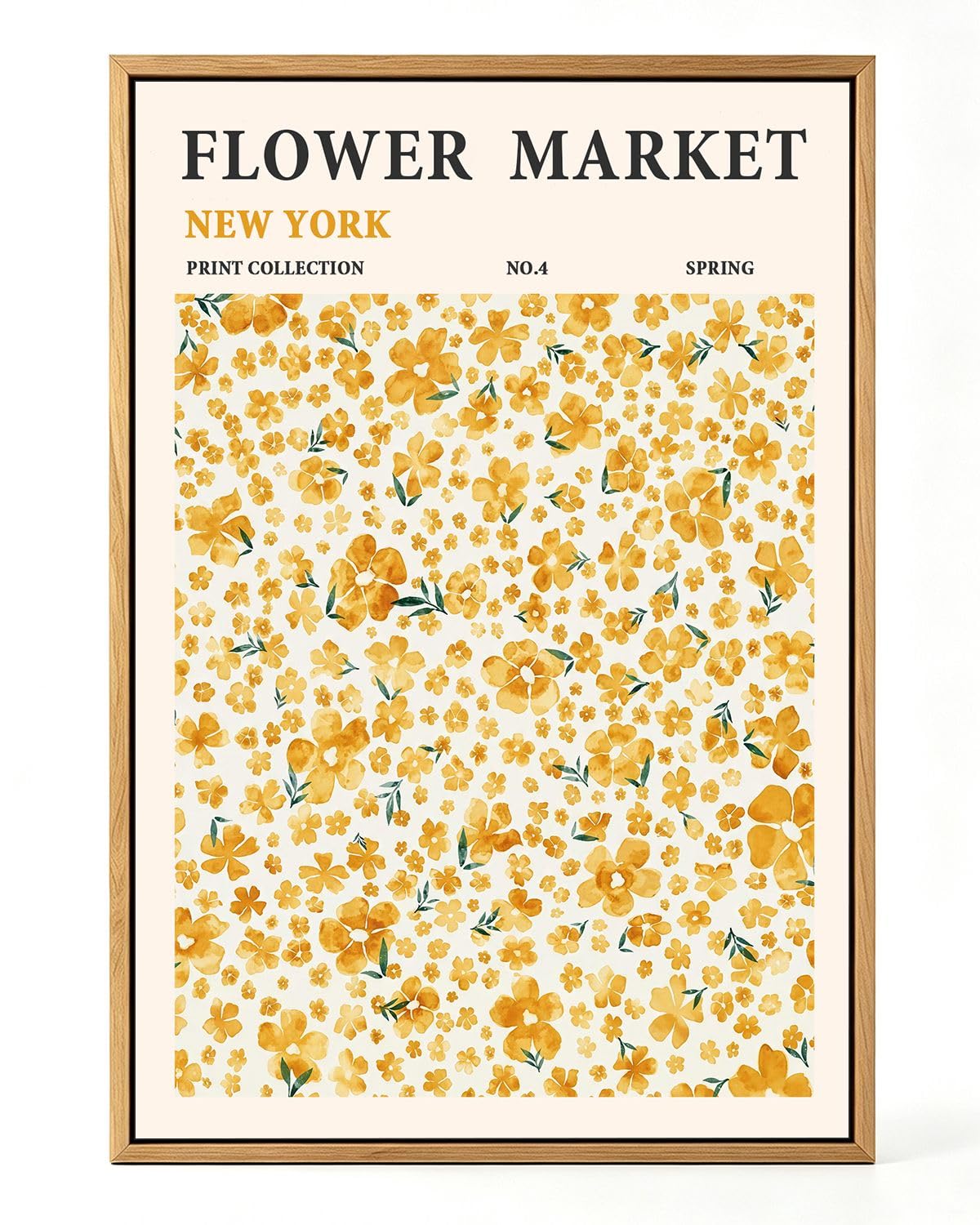 Zzuyi Flower Market Framed Wall Art Boho Botanical Floral Wall Decor 12x16
