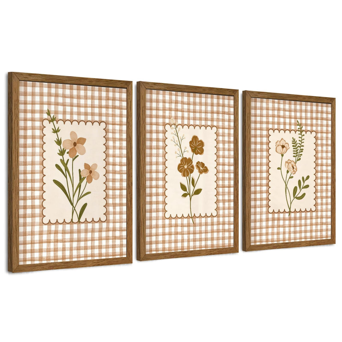JLTULT William Morris Wall Art Set of 3, Solid Wood Frames, 16 x 24 in Each