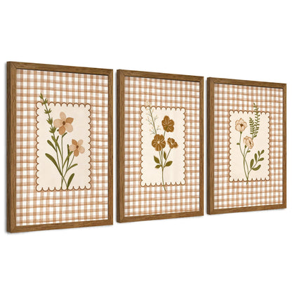 JLTULT William Morris Wall Art Set of 3, Solid Wood Frames, 16 x 24 in Each