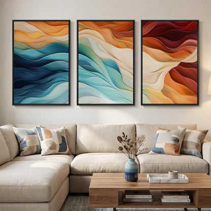 Large Framed Abstract Nature Landscape Wall Art for Living Room, 24x36 In