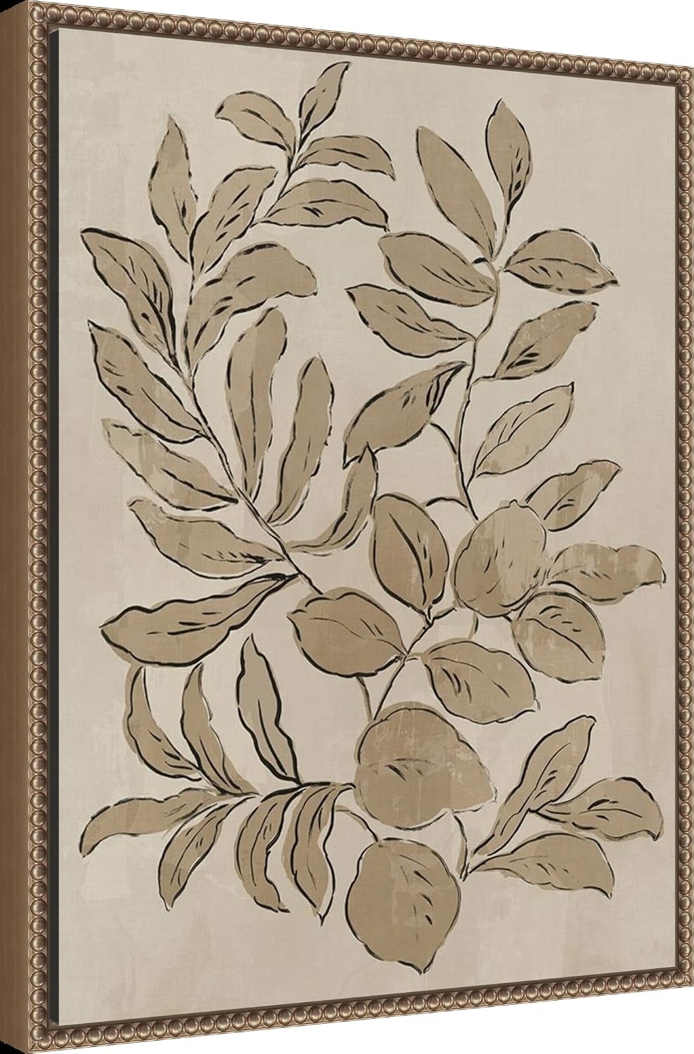 Amanti Art Framed Canvas Wall Art 24x18 Leaves Sketches I by Asia Jensen, Framed Wall Art Canvas, Flowers Artwork, Traditional Decor, Medium Poster Painting for Living Room, Bedroom, Bathroom,
