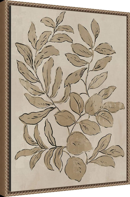 Amanti Art Framed Canvas Wall Art 24x18 Leaves Sketches I by Asia Jensen, Framed Wall Art Canvas, Flowers Artwork, Traditional Decor, Medium Poster Painting for Living Room, Bedroom, Bathroom,