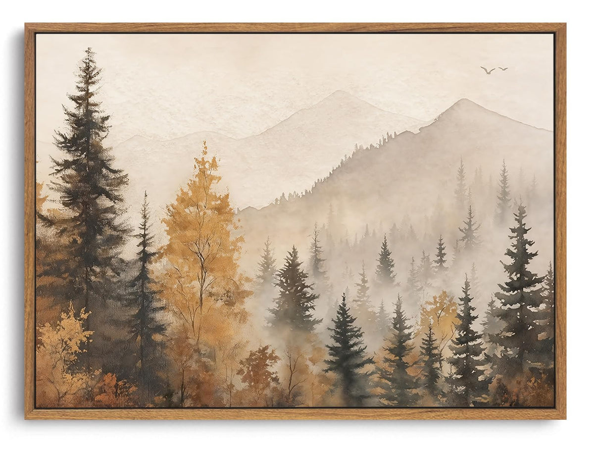 OIQArtOIQ Framed Vintage Wall Art Country Wildflower Canvas Art Paintings