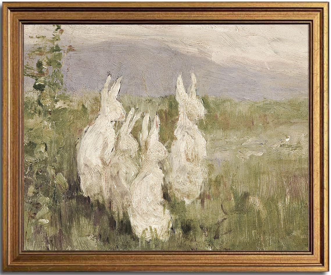 KBKBART Gold Framed Mountain Landscape Wall Art, Rustic Hills Canvas Print