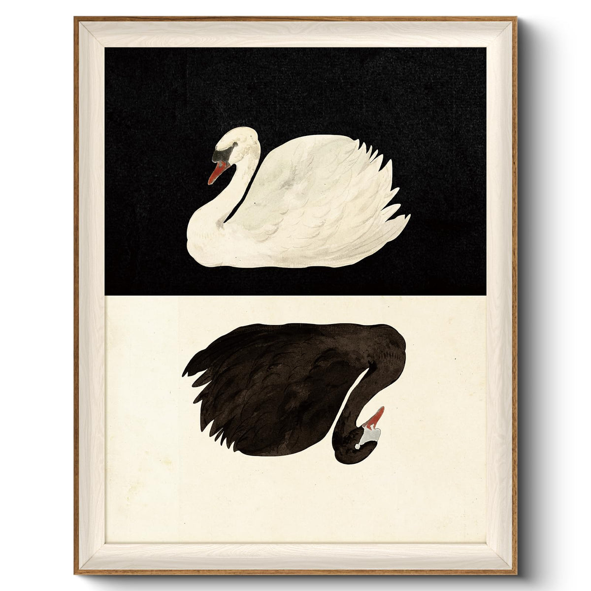 VIYYIEA Framed Wall Art for Living Room, Swan Wall Decor, 12×10 Inch