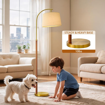 Real Wood Floor Lamps for Living Room Bedroom 62.5" Mid Century Modern Lamp