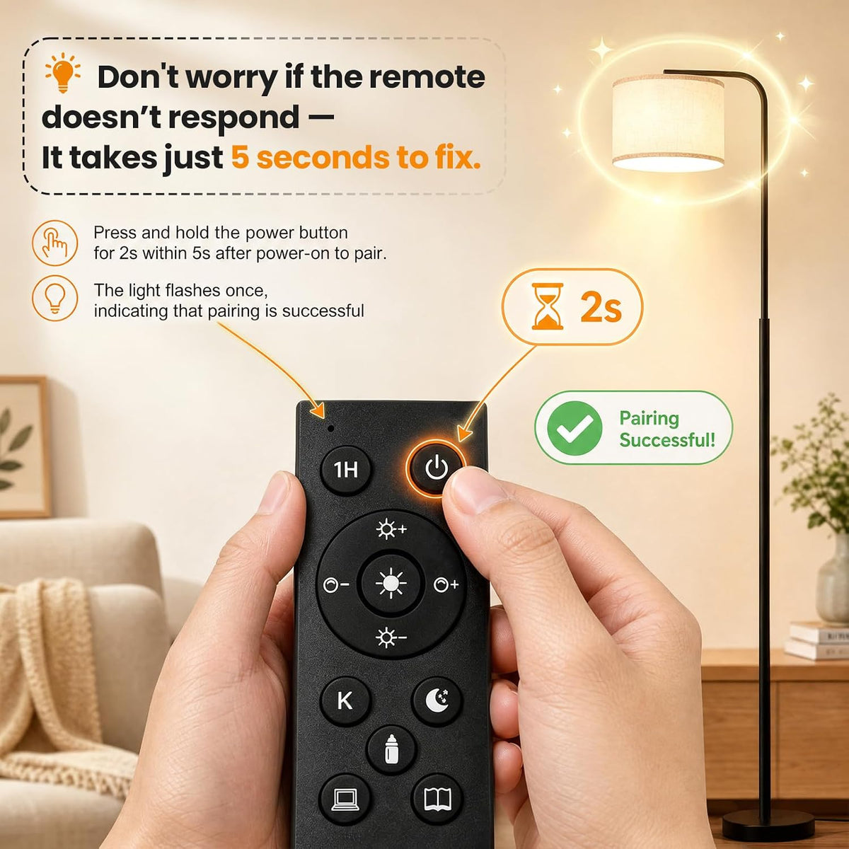 Arc Floor Lamp with Remote and Dimmable Black Floor lamps for Living Room