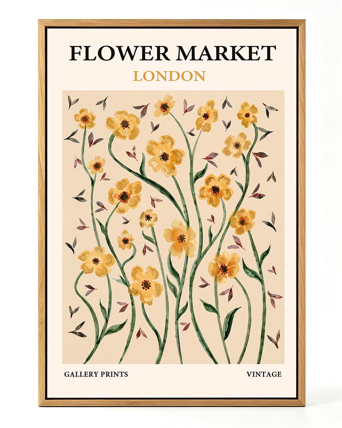 Zzuyi Flower Market Framed Wall Art Boho Botanical Floral Wall Decor 12x16