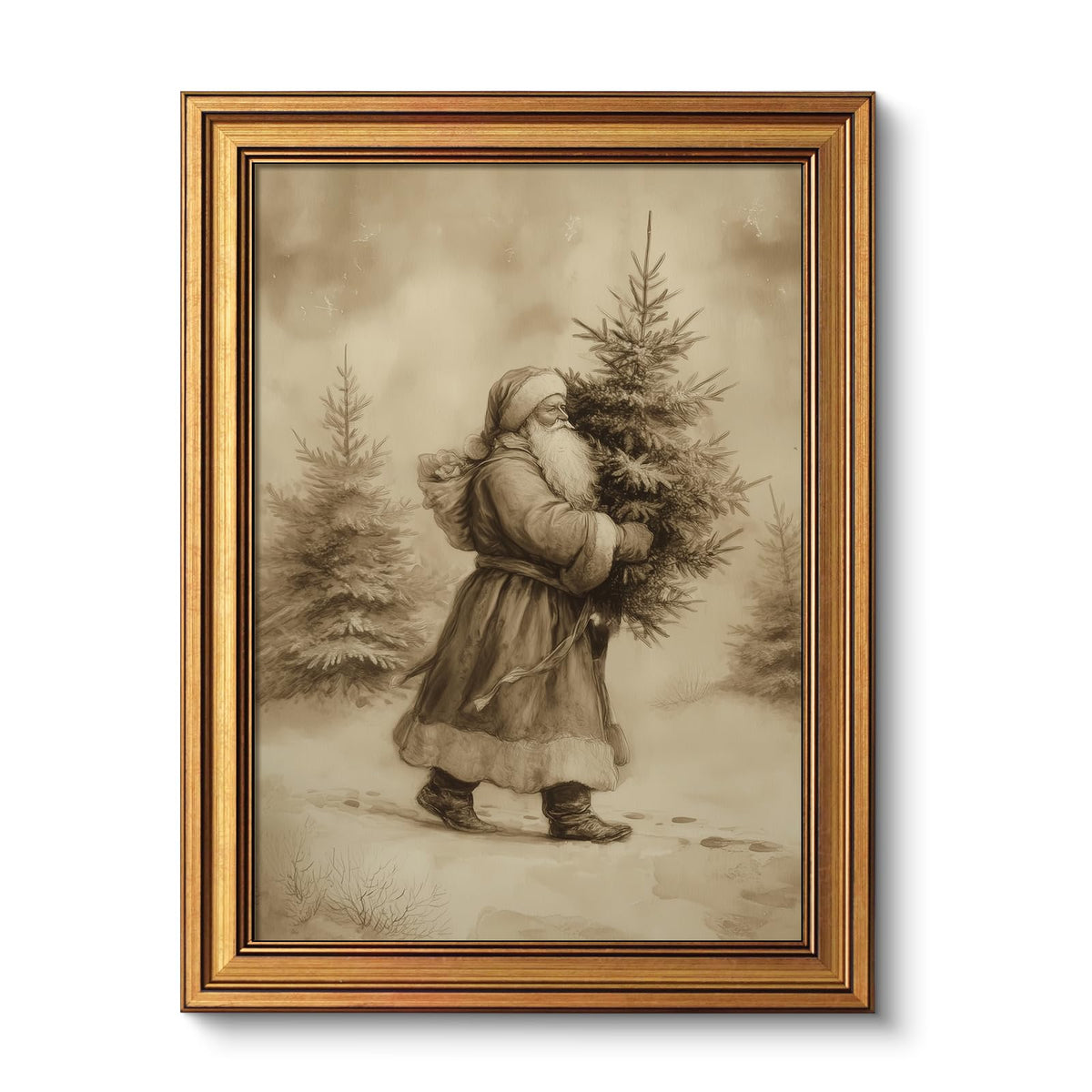 VIYYIEA Vintage Gold Framed Wall Art – Hummingbird Sketch, 8x10 IN