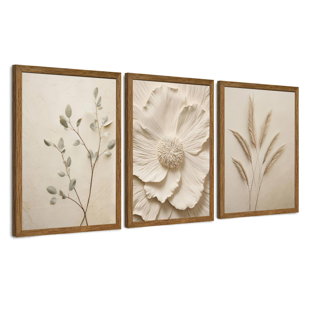 JLTULT William Morris Wall Art Set of 3, Solid Wood Frames, 16 x 24 in Each