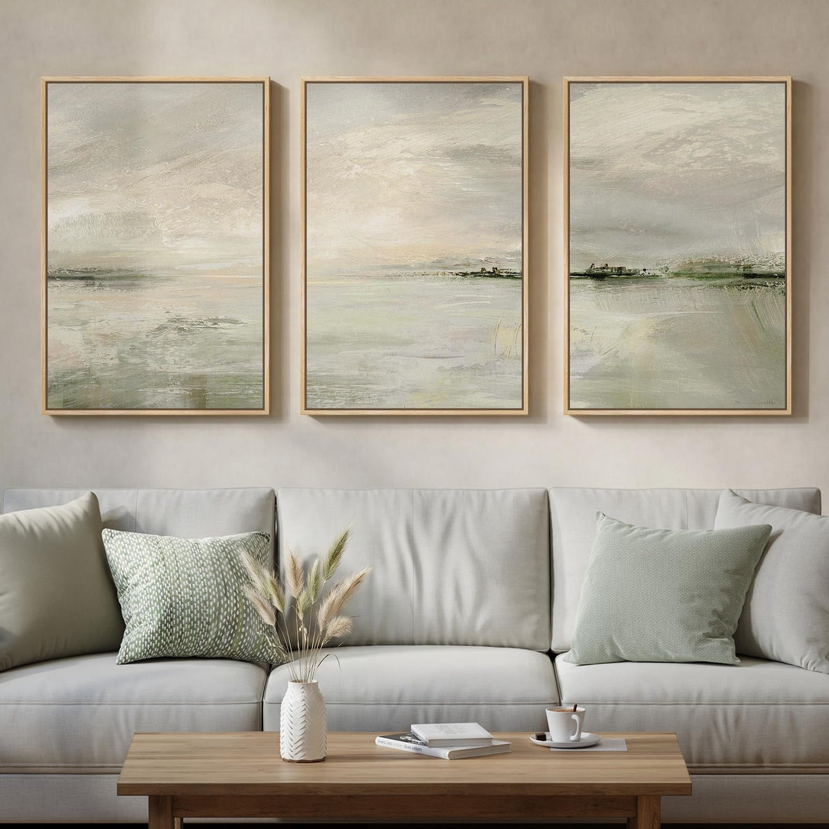 Large Framed Abstract Nature Landscape Wall Art for Living Room, 24x36 In