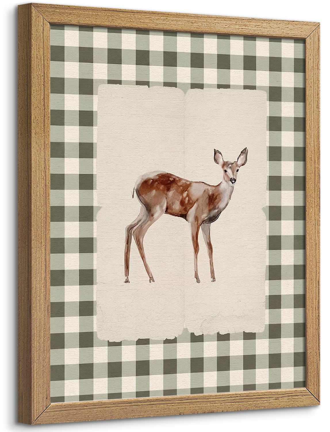 How Lucky Are We Wall Art, Wood Framed Postcard Poster with Positive Quote,Western, Old Money Brown Striped Decor, Cozy Rustic Sentimental Print for Bedroom Living Room, 8x10 Inch