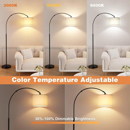 Ambimall 70" Dimmable Arc Floor Lamp with Remote, Color Temp Adjustable