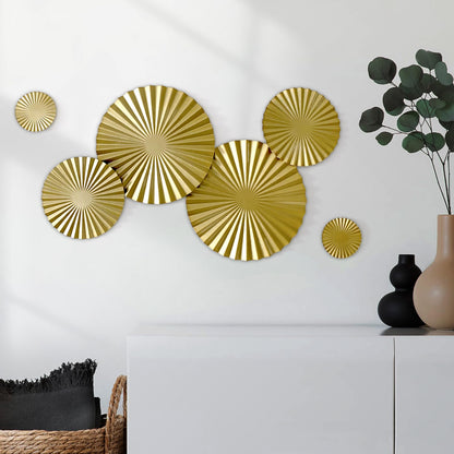 Glamativity 4 Pack Gold Wall Art Decor, Minimalist Single Line Real Metal Wall Art, Woman's Body Shape Abstract Wall Art (Gold Classic Style, 17 x 11.8'')