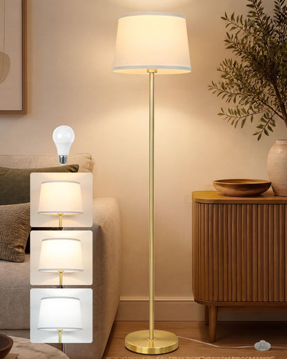 JUNNAI 61.8" Floor Lamp for Living Room, Modern Standing Lamp for Bedroom