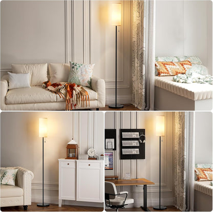 Ambimall 64" Floor Lamp with 9W LED Bulb & Beige Lampshade
