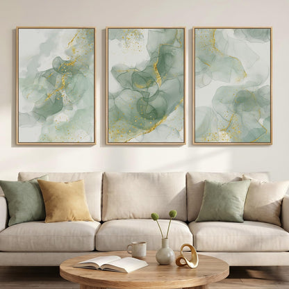 Large Framed Abstract Nature Landscape Wall Art for Living Room, 24x36 In
