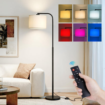 Arc Floor Lamp with Remote and Dimmable Black Floor lamps for Living Room