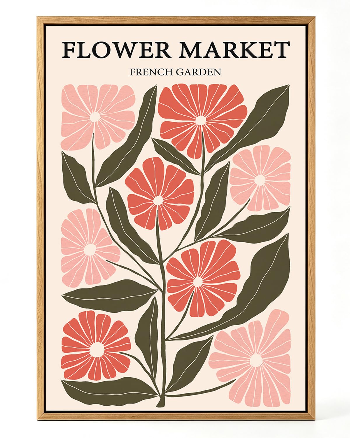 Zzuyi Flower Market Framed Wall Art Boho Botanical Floral Wall Decor 12x16