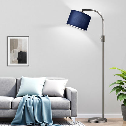 Nintiue Upgraded Modern Arc Dimmable Tall Standing Floor Lamp with Linen Shade, 1200 Lumens LED Bulb Included, for Living & Reading Room, Bedroom, Office & Nursery, Gold
