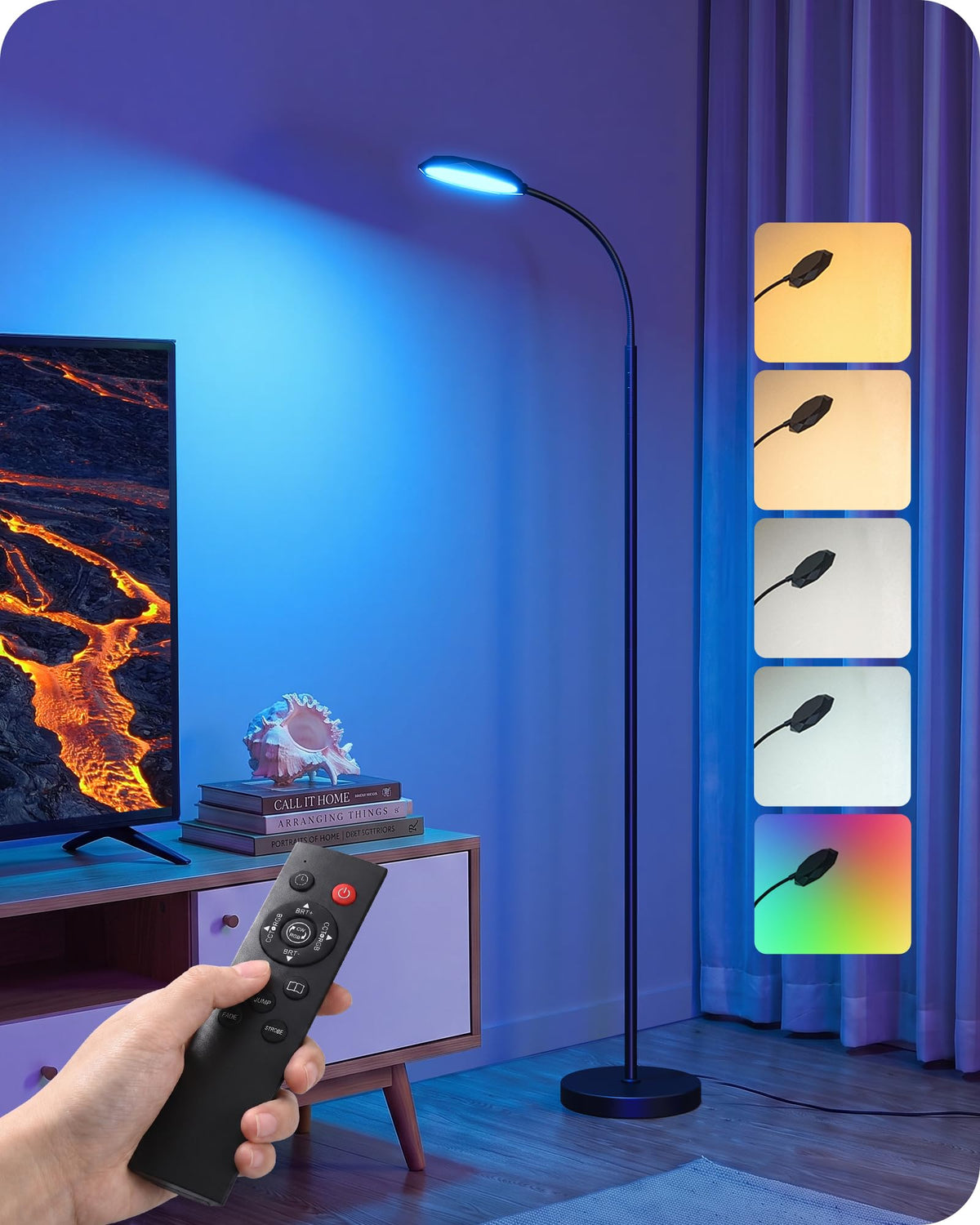 EDISHINE LED Floor Lamp 1300LM Super Bright Reading Floor Lamps Black
