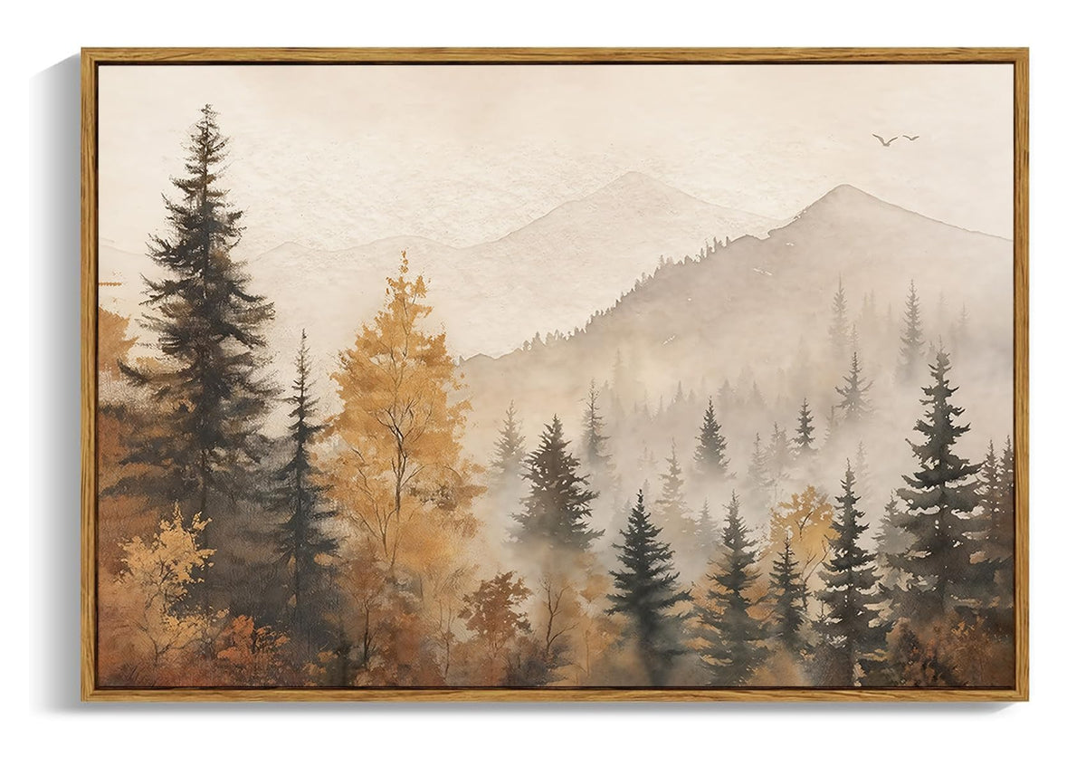 OIQArtOIQ Framed Vintage Wall Art Country Wildflower Canvas Art Paintings