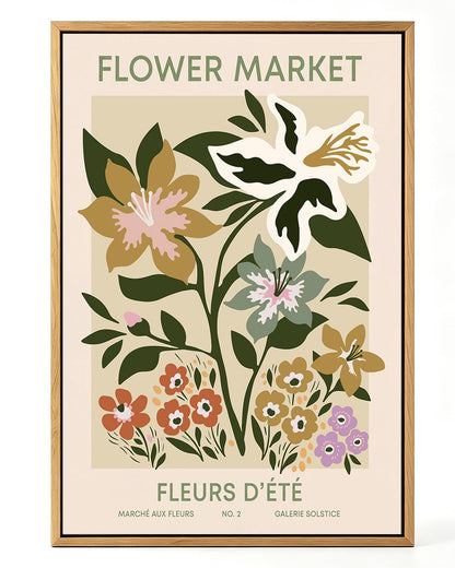 Zzuyi Flower Market Framed Wall Art Boho Botanical Floral Wall Decor 12x16