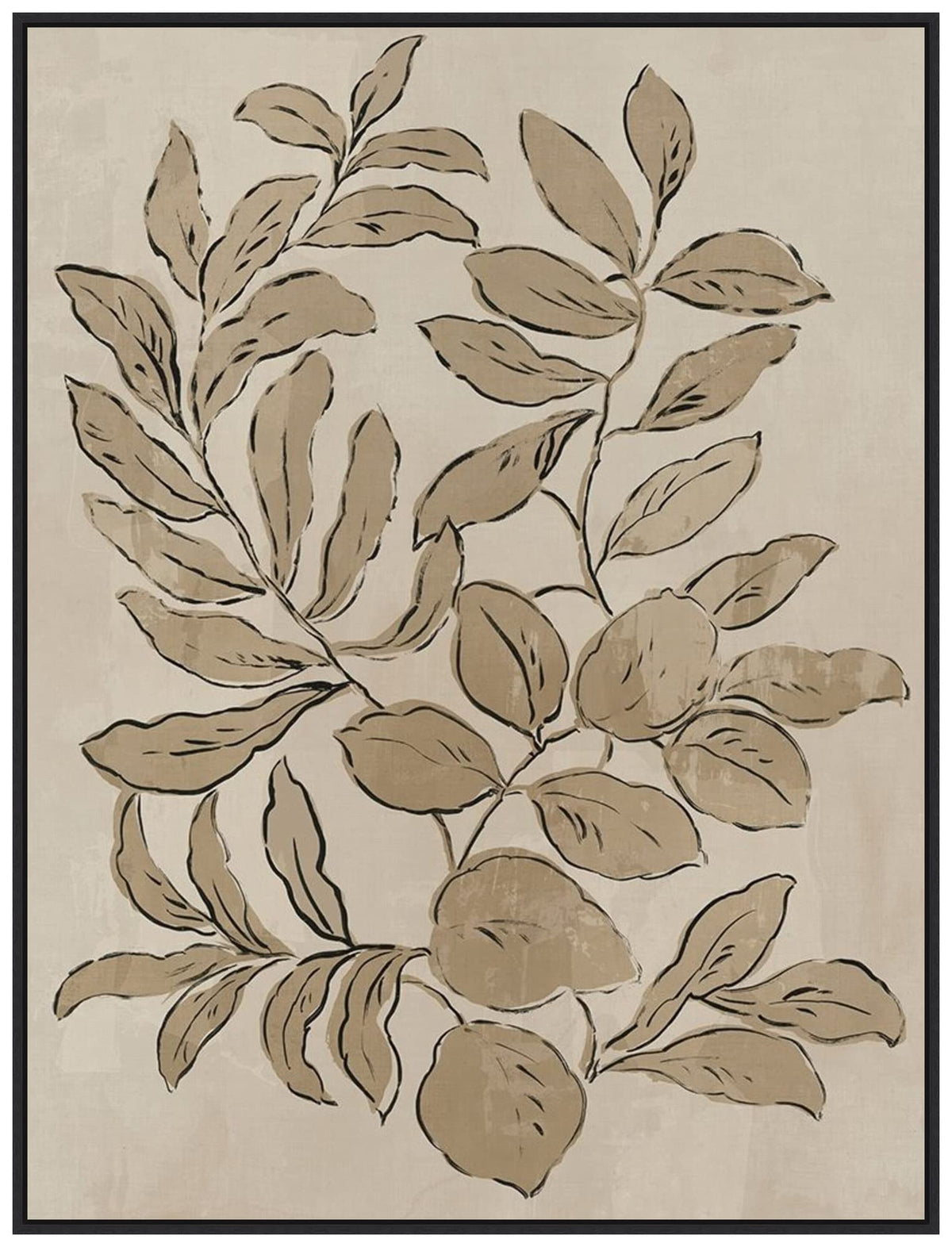 Amanti Art Framed Canvas Wall Art 24x18 Leaves Sketches I by Asia Jensen, Framed Wall Art Canvas, Flowers Artwork, Traditional Decor, Medium Poster Painting for Living Room, Bedroom, Bathroom,