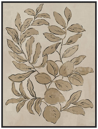 Amanti Art Framed Canvas Wall Art 24x18 Leaves Sketches I by Asia Jensen, Framed Wall Art Canvas, Flowers Artwork, Traditional Decor, Medium Poster Painting for Living Room, Bedroom, Bathroom,