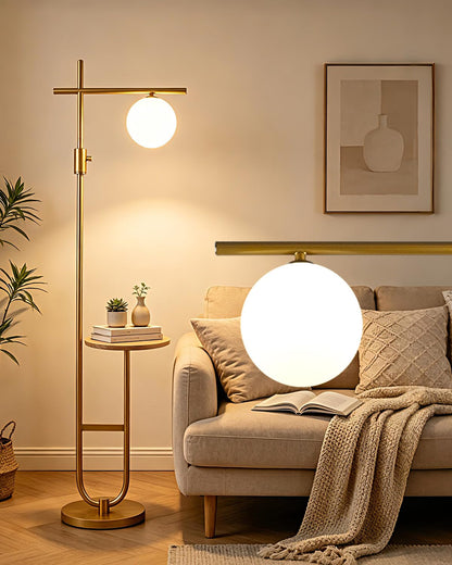 Lightdot 63IN Gold Floor Lamp Dimmable 3-Lights Globe LED Floor Lamps with 3000K Soft Warm White for Wedding/Party Tall Lamp with 5Lbs Heavy Base for Living Room/Bedroom/Sofa Beside/Corner Decor